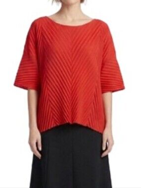VIVIAN SHYU Pleated Relaxed Short Sleeve Top